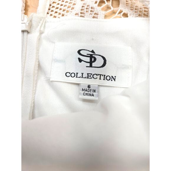 Womens misses Small S dress size 6 lined White summer sleeveless lace - Picture 3 of 8